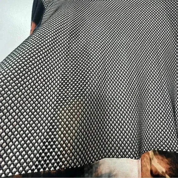 kamana Open Front Cardigan Contrasting Pattern Mesh and Velvet Detail Sz M - Picture 9 of 14